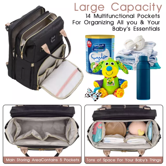 Baby Diaper Bag With Changing Station 3 in 1 diaper bag Backpack Large Capacity 3