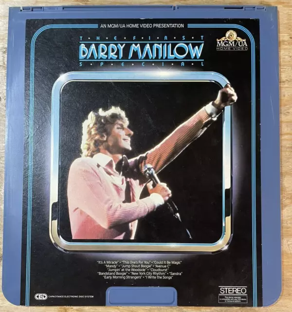 The First Barry Manilow Special Concert CED Movie Video Disc MGM UA Home Video