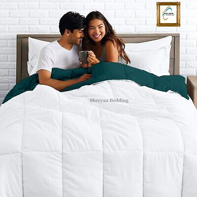 Down Alternative Reversible Comforter 1000 TC 100% Cotton Queen/King/Cal King