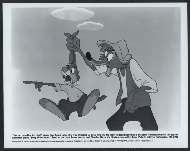Song Of The South BRER RABBIT BRER FOX ANIMATION CARTOON DISNEY RARE