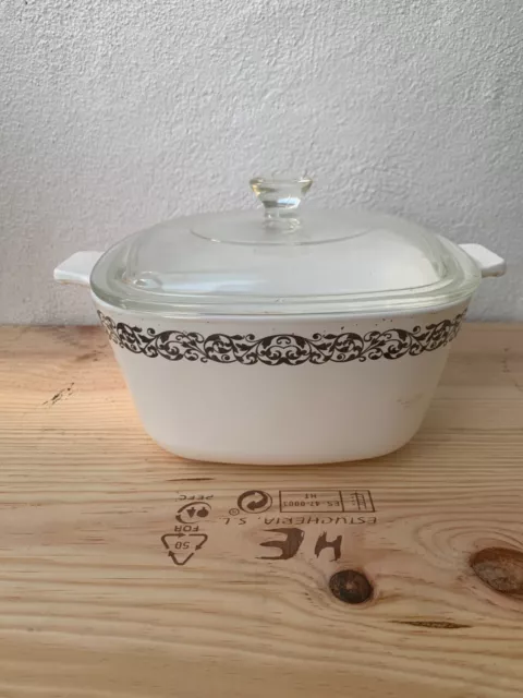 Corning Ware Casserole Platinum Filigree 3