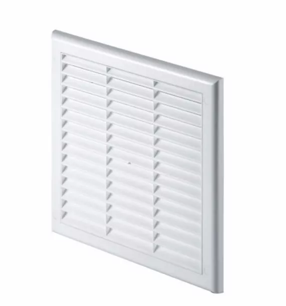 Grey Air Vent Grille with Adjustable Shutter Flat Wall Duct