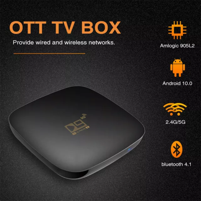 NEW Smart Android 10.0 TV Box Quad Core 2.4/5G Hz 4K HD Media Streaming Player