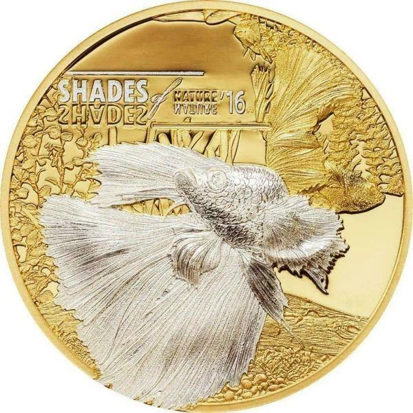 2016 Cook Islands $5 Shades of Nature - Fighting Fish 25g Silver Coin