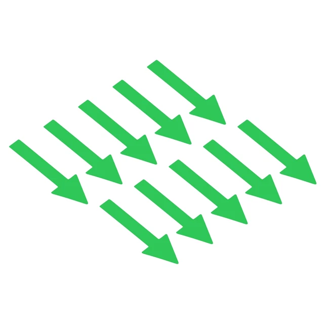 2x0.6" Arrow Sticker Directional Sign PVC Adhesive Floor Decal, Green 200pcs