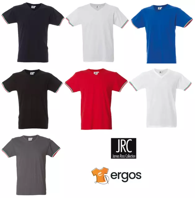 JRC T-Shirt NEW MILANO Collo a V Maglia Mezza Manica Corta 100% Cotone da Uomo