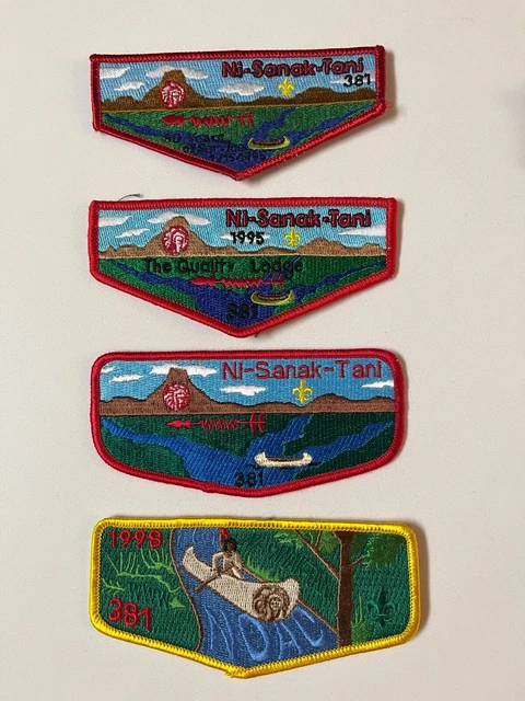 Boy Scout OA 381 Ni-Sanak-Tani Lodge Flap Lot S4 S3.5 S7 S16 1998 NOAC