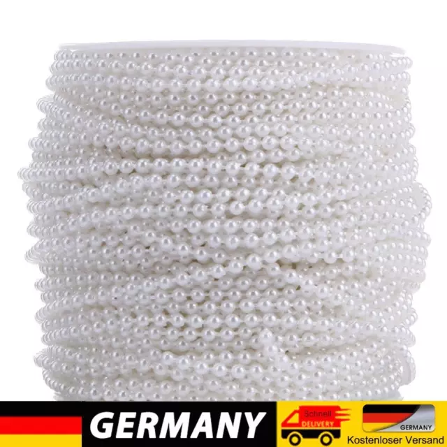 10M 3mm Perlen Girlande Hochzeit Dekoration Cotton Line Kette Perlen Weihnachten