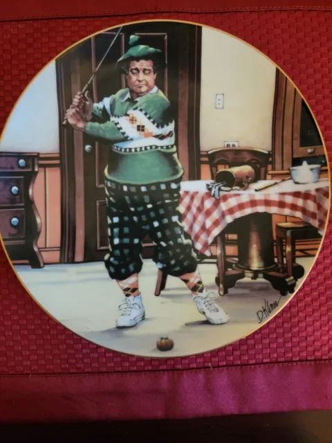 Honeymooners "The Golfer" Collector Plate Jackie Gleason. 23K Gold Trim