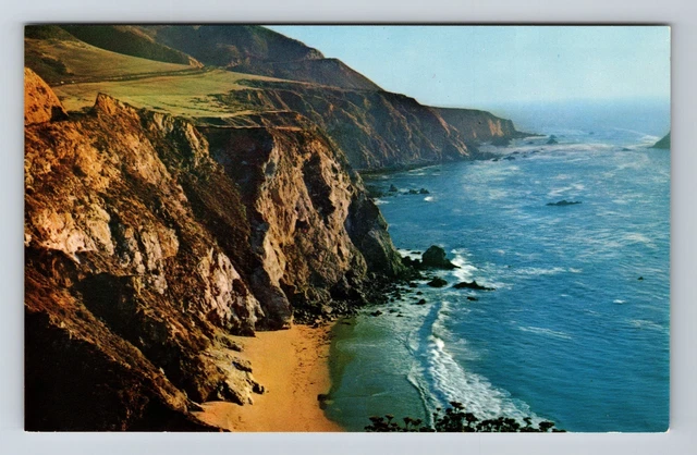 Carmel CA- California, Brown Cliffs, Scenic Aerial View Vintage Postcard