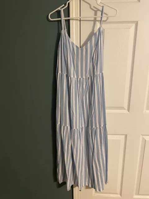 Old Navy Maxi Dress Light Blue & White Size Large New With Tags