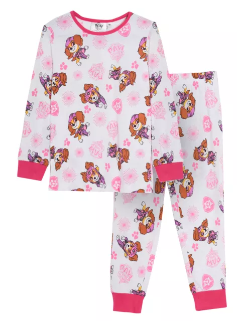 Mädchen Paw Patrol Pyjama Kinder Skye volle Länge lang PJS Nachtwäsche Loungewear Set