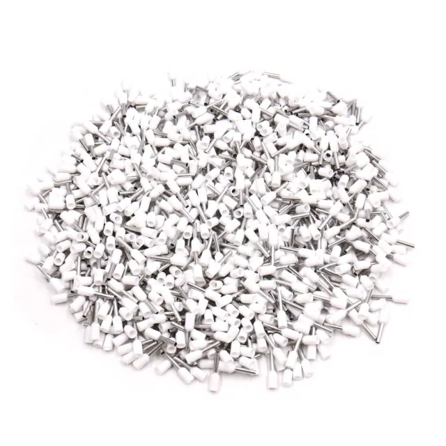 1000Pc 1mm2 AWG18 Isolation automobile fin cordon fil Terminal blanc embouts