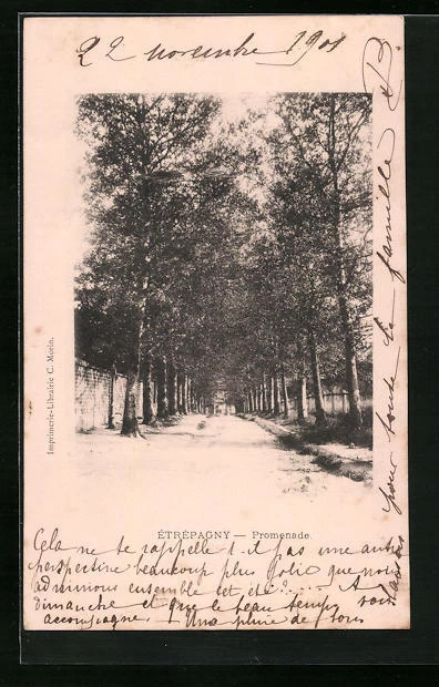 CPA Étrépagny, Promenade 1901