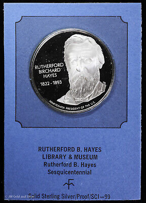 .925 Sterling Silver Franklin Mint Medal | Rutherford B. Hayes Sesquicentennial