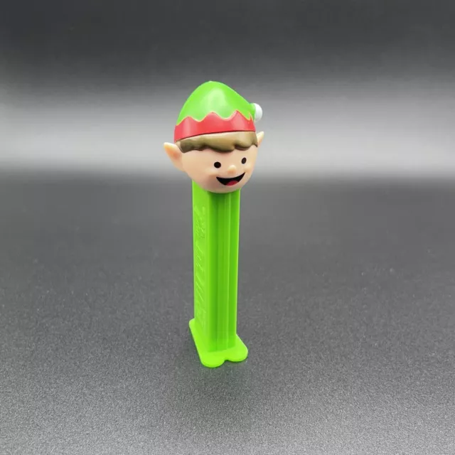 Contemporary Pez Dispenser: Smiling Christmas Elf (Green Stem)