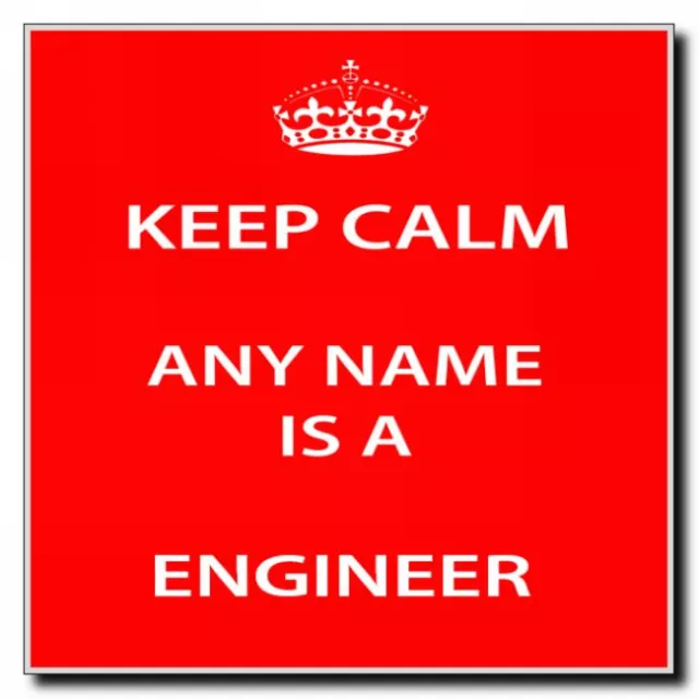 Engineer Personalised Keep Calm Coaster