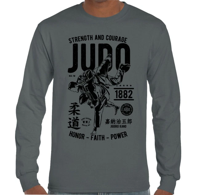 Judo Strength & Courage Mens Martial Arts T-Shirt MMA Training Top