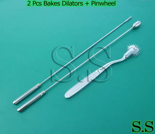 Two Pcs Bakes Rosebud Urethral Sounds 3MM & 12MM PINWHEEL