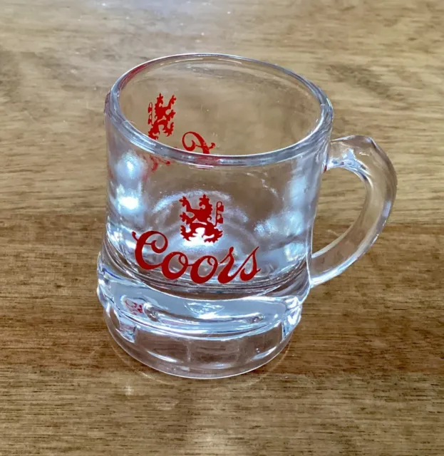 VTG COORS Beer Mini Glass Mug/Shot Glass, 2” Tall