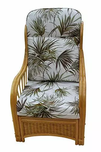 Sorrento Cane Conservatory Furniture -Single Chair - 'Palm' Design Fabric