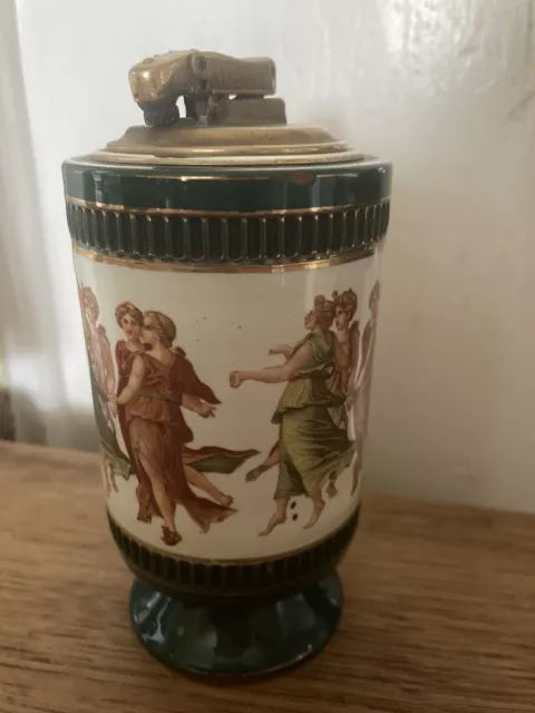 Colibri Ladies Porcelain Table Lighter Handmade Italy Florentine Not Working (o)