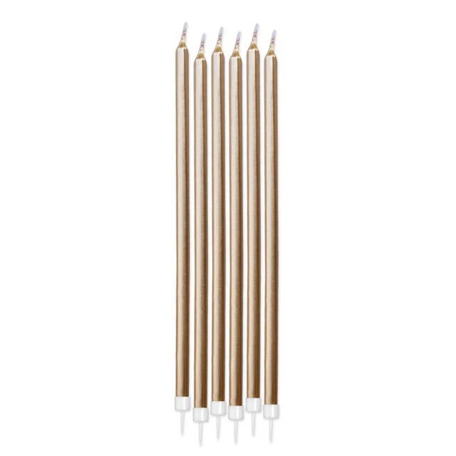 Candele Matita Mezzo Stelo Rosa Bianco Oro 15 Cm Cf. 6 Pz. Feste E Party
