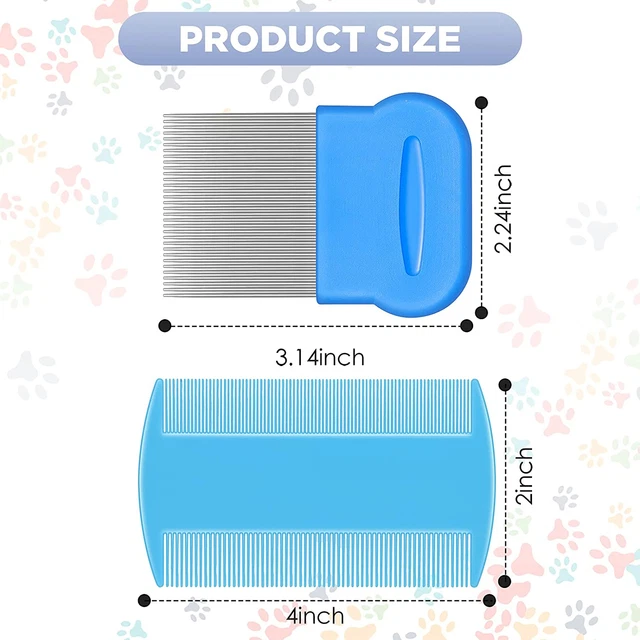 8 Pieces Flea Lice Combs Double Sided Lice Removal Comb Hair Grooming Comb Wi... 2