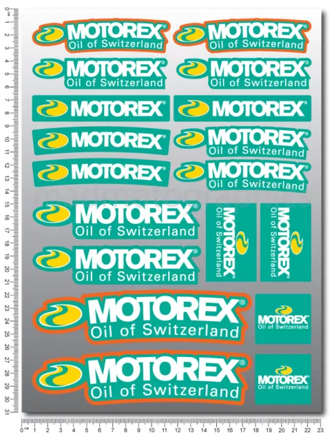 Motorex oil Sponsor decals set sheet 18 stickers graphics ktm exc suzuki honda