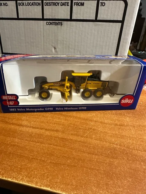 Siku Die Cast 1883 volvo Motorgrader G990 New in box vintage