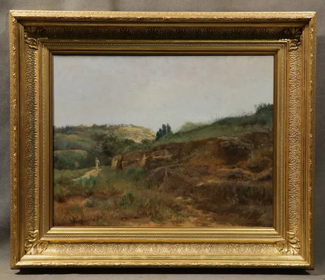 Late 19th Century French Beautiful Orientalist Landscape With A Figure