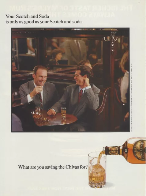 1989 Chivas Regal Scotch & Soda Whisky vintage Print Ad Advertisement