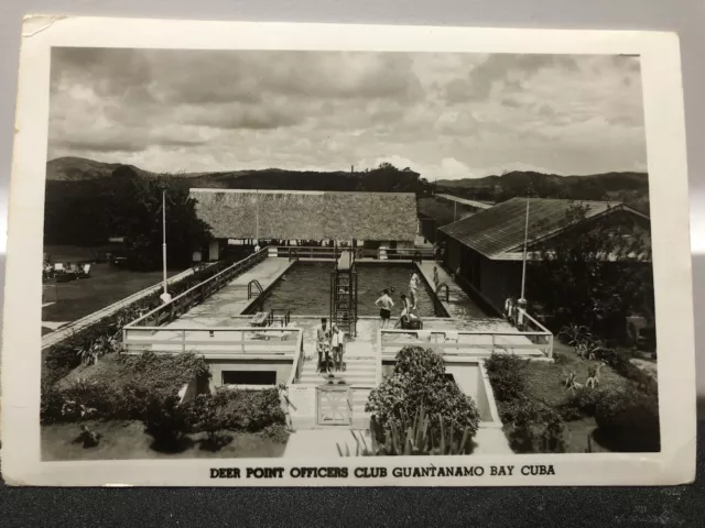 Postcard Deer Point Officers Club Guantanamo Bay Cuba US Military Base RPPC