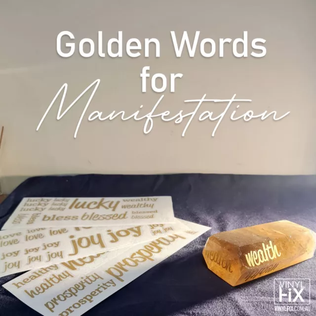 Vinyl decals : Golden words for Manifestation