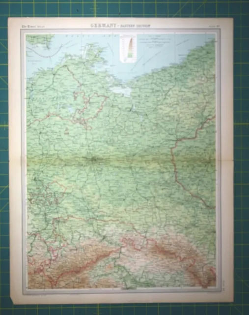 Eastern Germany Berlin Plate 41 Vintage 1922 Times World Atlas Antique Folio Map