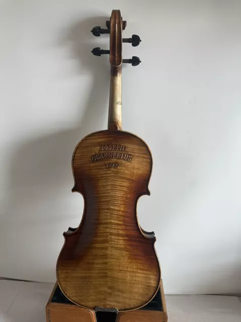 New 4/4 violin Guarneri model 1742 flamed maple back spruce top hand carved 3916