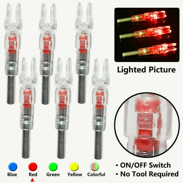 6Pcs Automatically Archery Arrow Lighted Nock for ID 6.2mm/7.62mm Crossbow Bolts 3