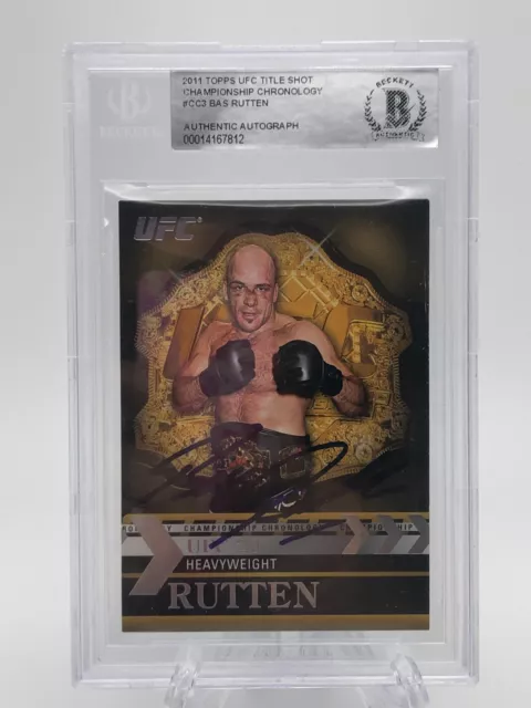 2011 Topps UFC Title Shot ON CARD Champion Bas Rutten Auto Signed BAS Beckett