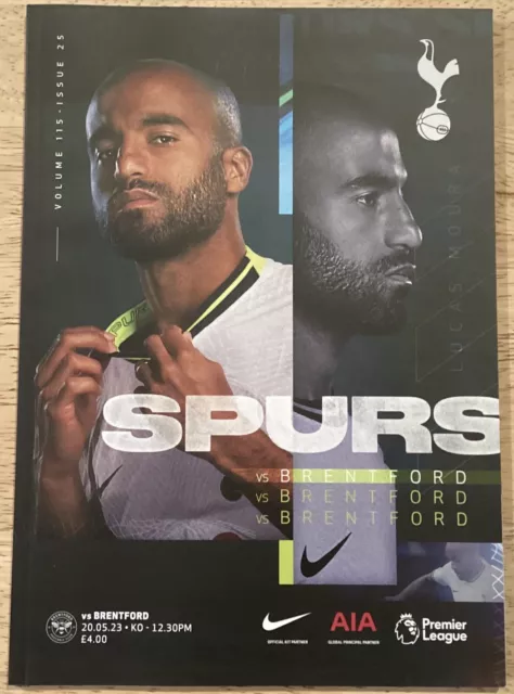 Tottenham Hotspur Spurs V Brentford Premier League Programme 20th May 2023