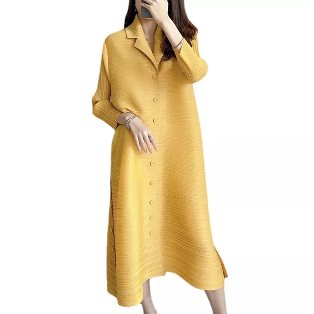 Tiktok Ins Womens Pleats Summer Fringe Long Sleeve Skirt Jacket Dress Shirt New