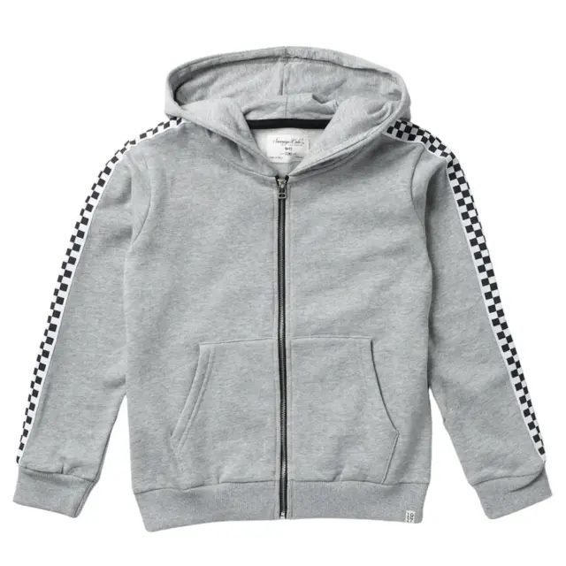 SOVEREIGN CODE Kids' King Check Hooded Jacket In Heather Gray 4 Hoodie