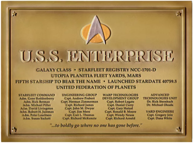 Enterprise NCC 1701-D Star Trek Plakette Dedication Plaque Replica neu Eaglemoss