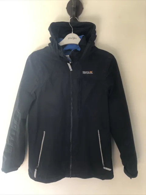 REGATTA Unisex Waterproof Black Hooded Jacket Hydrafort Size 32'' Height 158cm