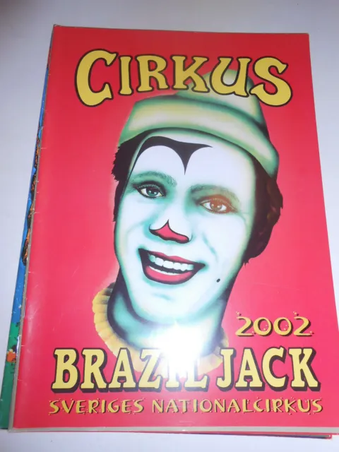 PROGRAMME CIRQUE/CIRCUS PROGRAM 2002 SUEDE CIRKUS BRAZIL Jack clown CIRCUS CIRCO