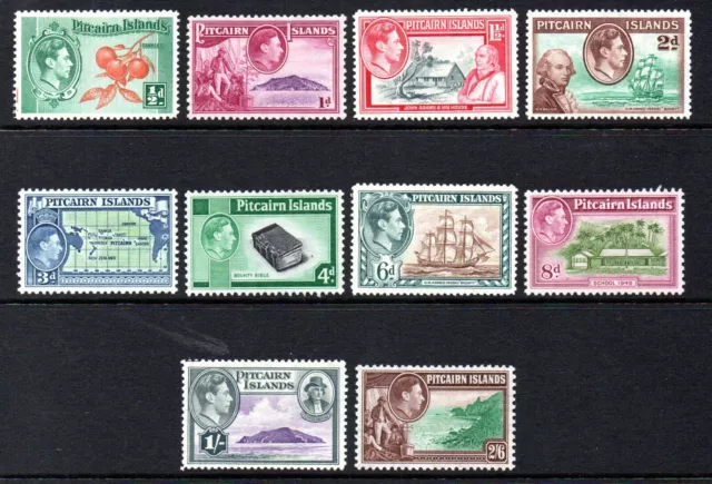 Pitcairn Islands Stamps 1940  SG 1-8  KGVI Definitive  Mounted Mint