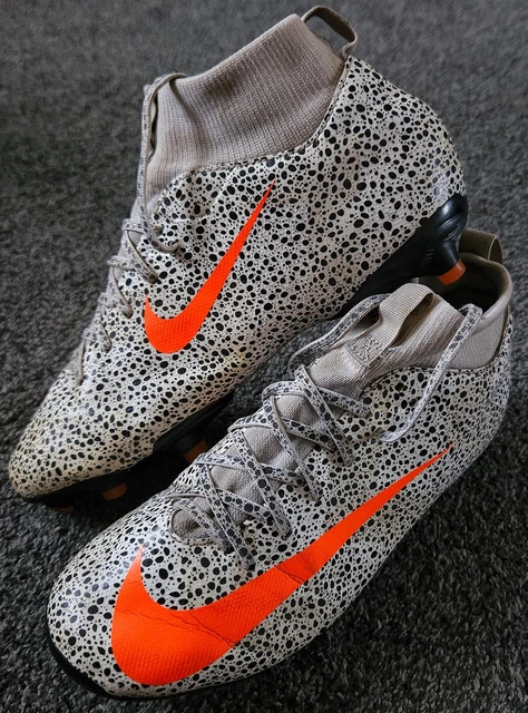 NIKE MERCURIAL SUPERFLY VII CR7 Safari FG Firm Boots White Black