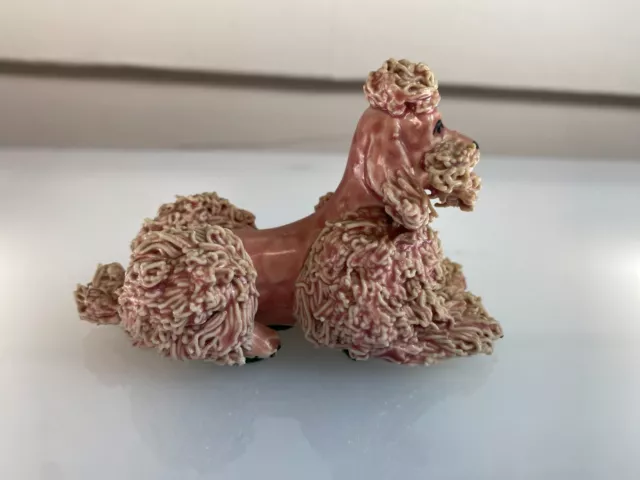 Vintage Lefton Pink Spaghetti Poodle Dogs Porcelain