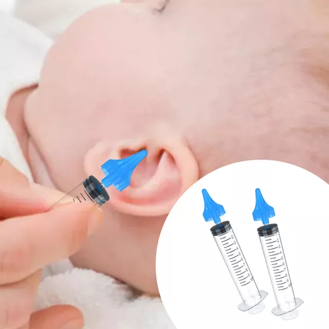 2Pcs/Set 10ML Baby Ear Care Clean Needle Tube  Kid Ear canal irrigator washer_wf