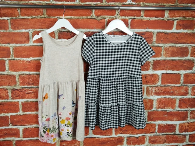 Girls Bundle Age 4-5 Years H&M Casual Jersey Dress Set Check Floral Summer 110Cm