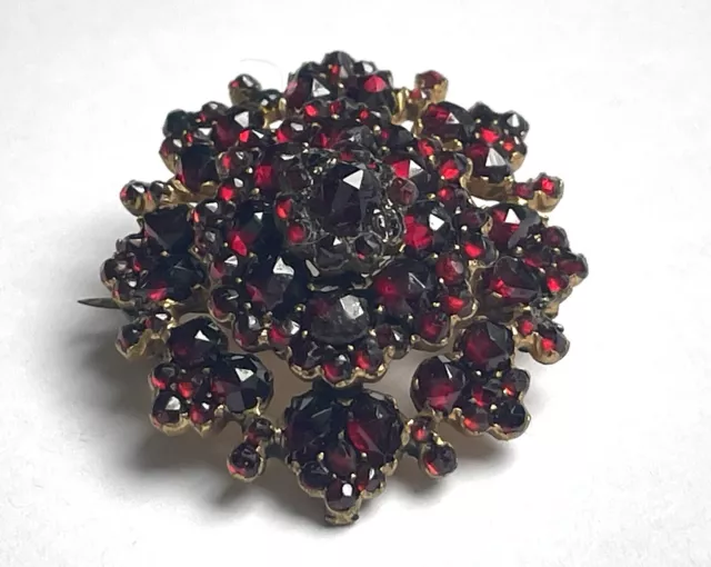 ANCIEN Broche grenats  ANTIQUE Garnet brooch Granat Brosche Tombak